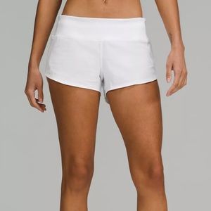 White lululemon 2.5” speed up shorts